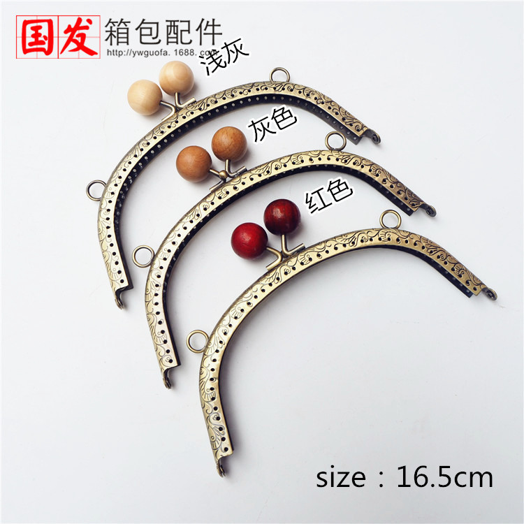 16,5CM arco dragón-fénix flor de madera plana oro 20mm madera maciza color madera perlas de dulces japonesas