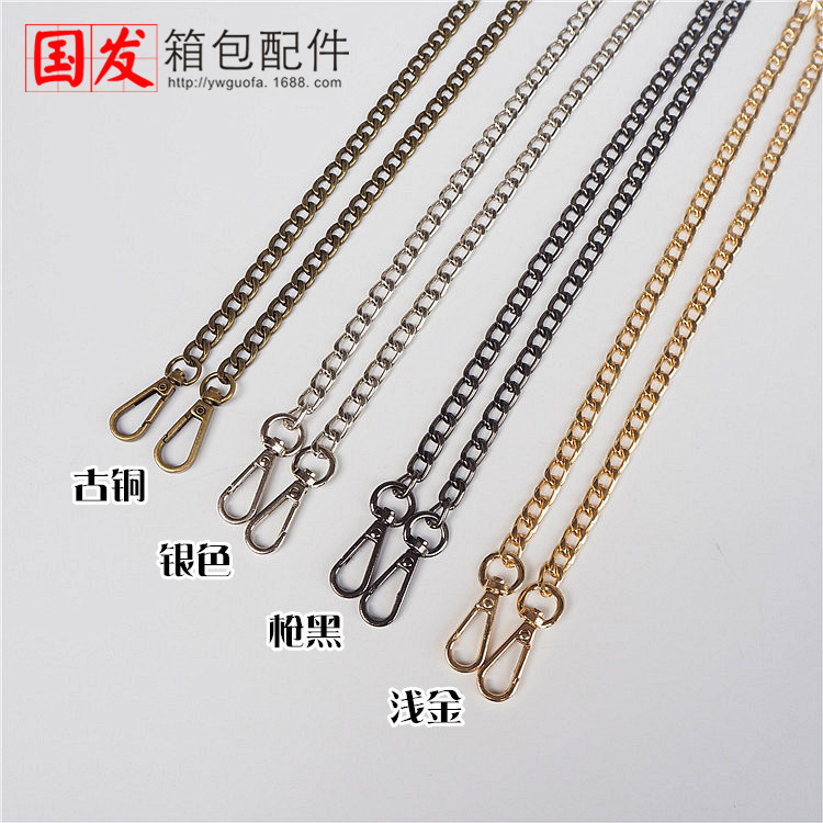 120CM cadena plana hebilla larga grande 60CM bronce plata pistola negro oro claro cadena bolsa de cadena DIY