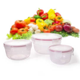 促销保鲜盒套装圆形密封盒冰箱微波炉1000ML储物盒便当保鲜盒