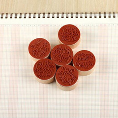 Creative Vintage Round Wooden Classic Love Phrase Stamp with 6 Optional Designs for DIY Decorative Stamps