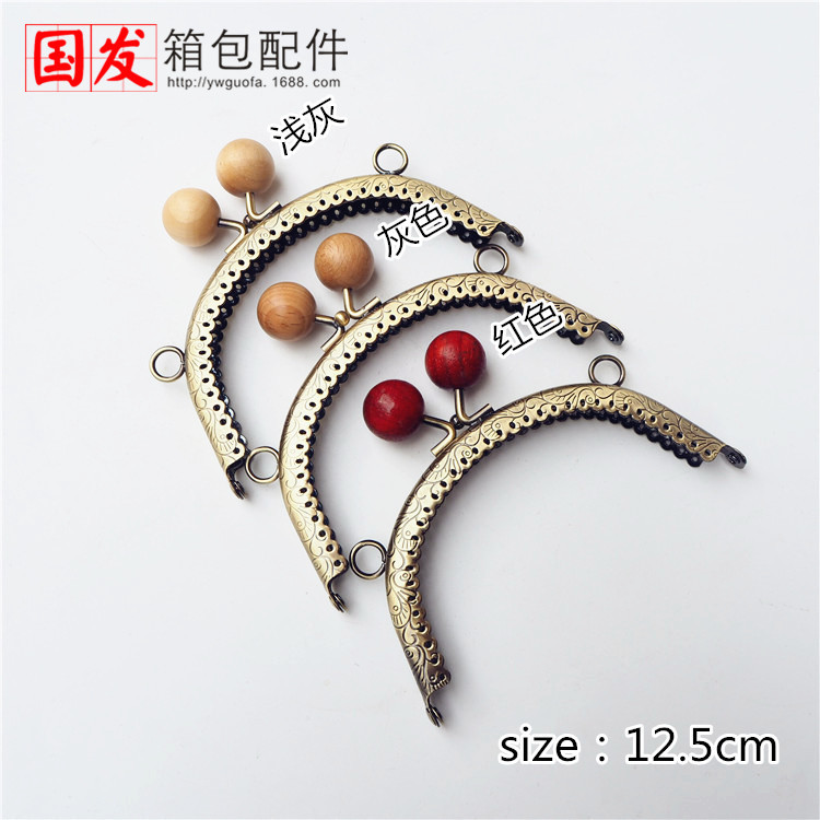 12.5CM arco gran pozo dragón-fénix flor encaje de madera oro 20mm madera maciza color tronco   0366 - GTA