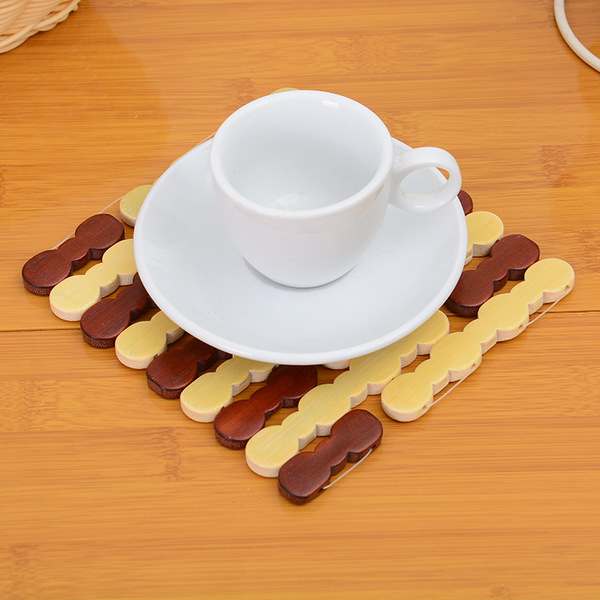 Two -yuan store 16cm round bamboo cutout coaster pad hot -selling…