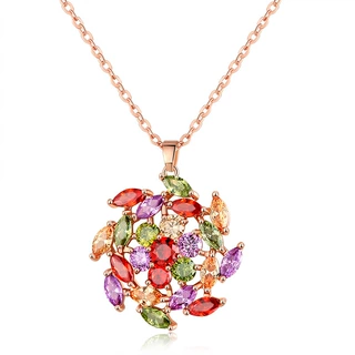 卡诗饰品 2022新款时尚玫瑰金项链吊坠 女性欧美AAA锆石首饰