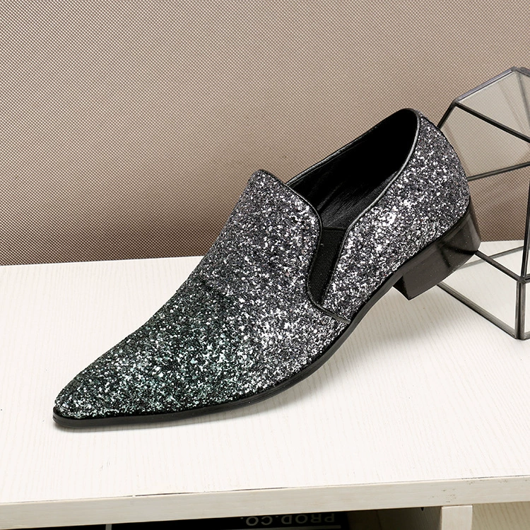 Мужская обувь Лето 2017 новые золотисто-серебряные туфли корейские модные кожаные туфли мужские повседневные кроссовки Мокасины Обувь