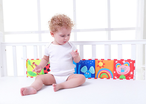 toftays baby double-sided black and white color bedside book bedside hanging ornaments color awareness