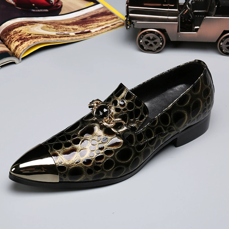 Мужская модная мужская обувь из натуральной кожи, свадебная обувь, повседневная кожаная обувь без шнуровки, молодежная индивидуальная модная обувь для британского ночного клуба