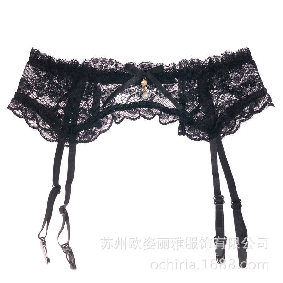 Sexy lace garter elastic lace thin perspective sexy European and American style underwear# G015