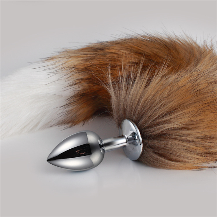 Yuequ Manufacturer Artificial Fur Anal Plug Tail Couple Sex Toy Silver Fox Small Brown Tail White Tip Yuequ Manufacturer Artificial Fur Anal Plug Tail Couple Sex Toy Silver Fox Small Brown Tail White Tip