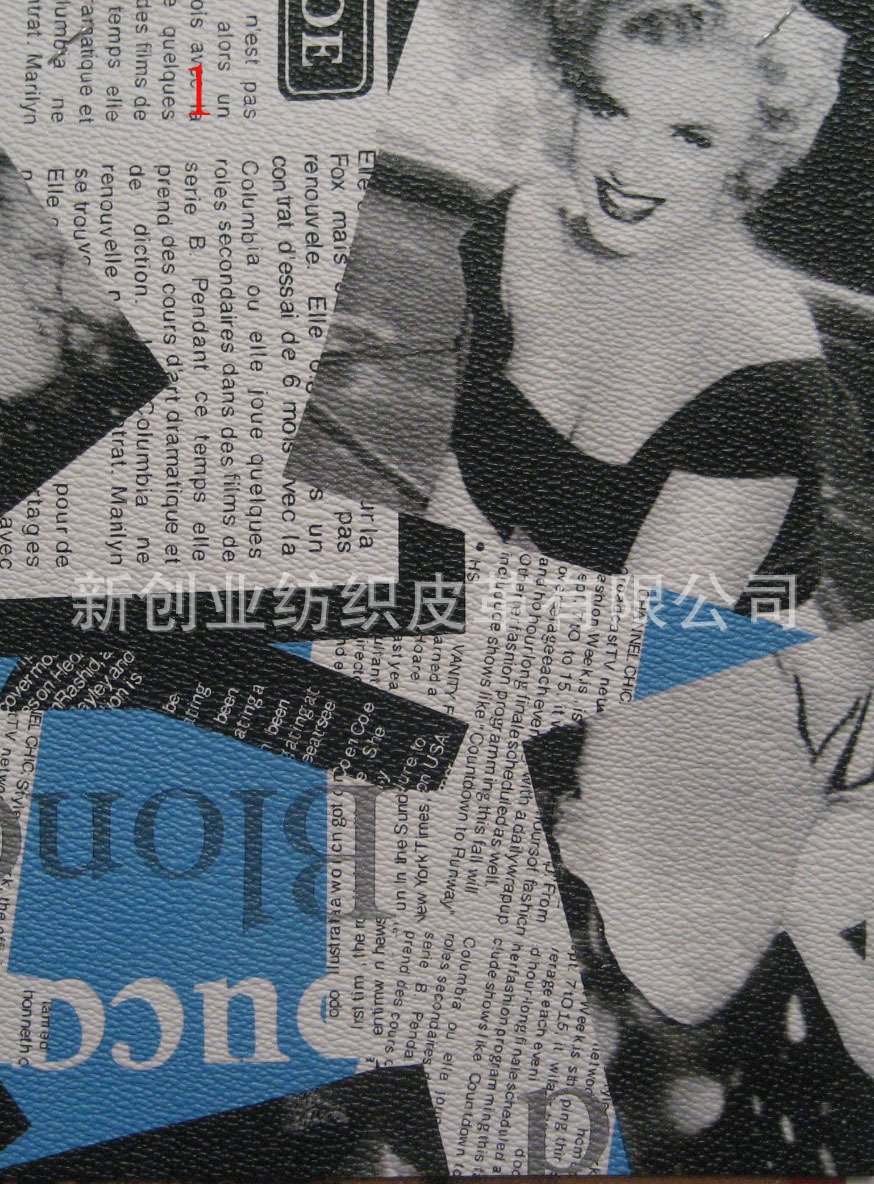 印花梦娜皮革，相框沙发皮料包装盒帽子家居手袋箱包工艺品人造革