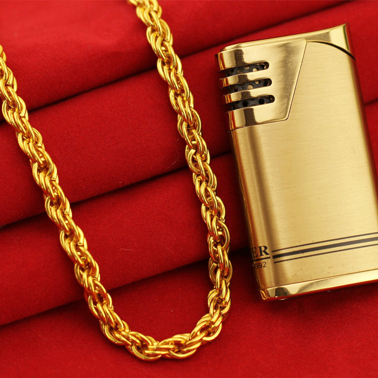 18K多款式镀金项链双面观音链假金项链男货源厂家批发竹节链