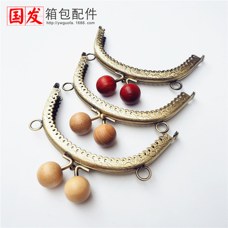 12.5CM arco gran pozo dragón-fénix flor encaje de madera oro 20mm madera maciza color tronco   0366 - GTA