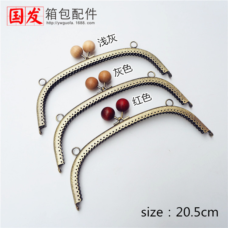 8.5 10.5 12.5 16.5 20.5CM arco en relieve de encaje de madera oro boca 20mm perlas de dulces japonesas