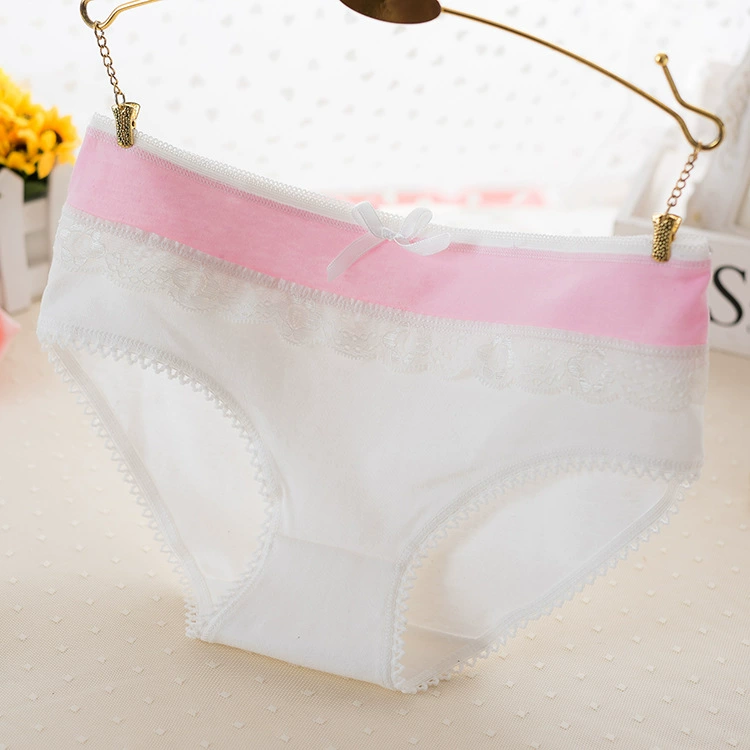 Lace trousers with bow, pants, cotton breathable underwear for hips shape correction