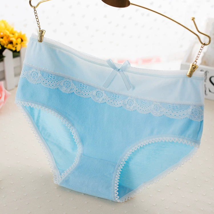 Lace trousers with bow, pants, cotton breathable underwear for hips shape correction
