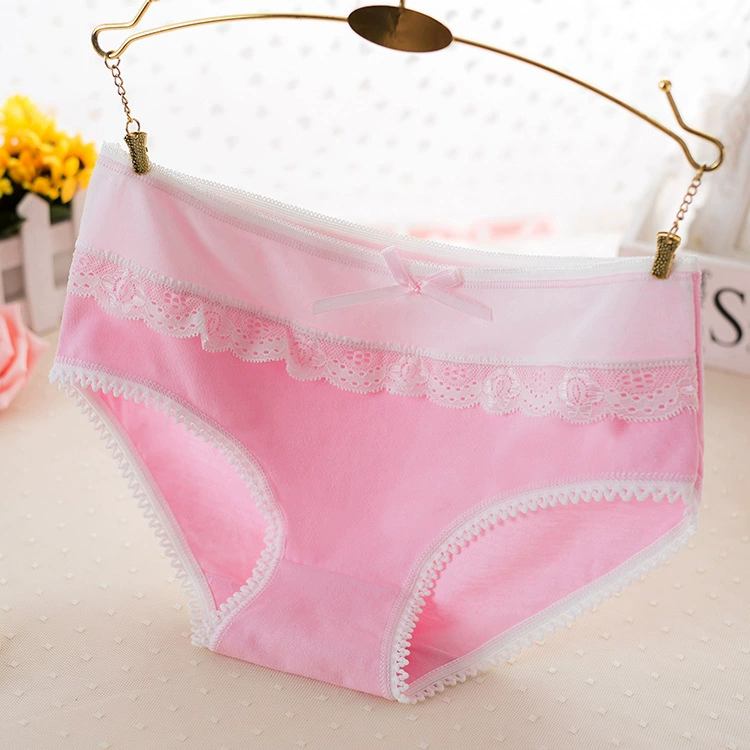 Lace trousers with bow, pants, cotton breathable underwear for hips shape correction