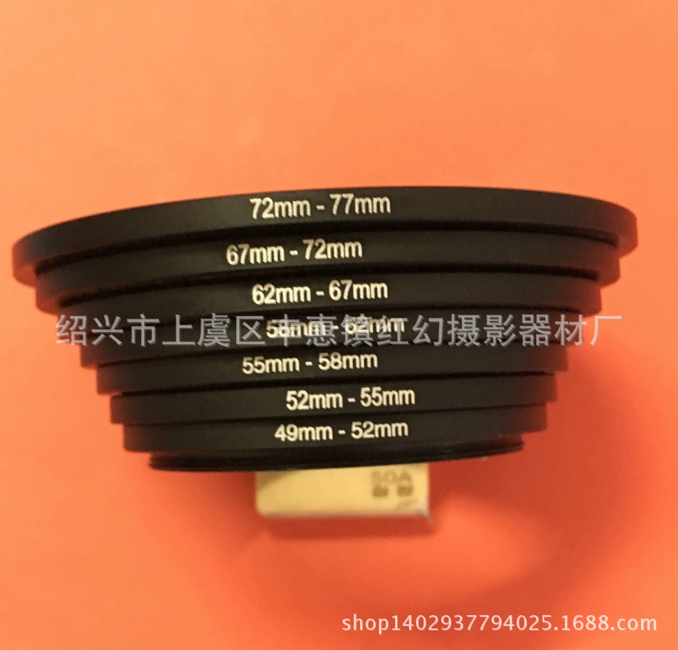 Кольцо преобразования объектива 7 комплектов калибра Подъемное кольцо 49-52-55-58-62-67-72-77 весит 42 грамма
