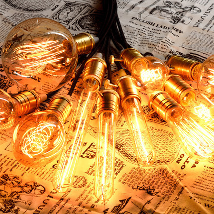 G95 bulb, LED bulb E27 antique decorative retro lamp 220V silk imitation antique lamp for bar decoration