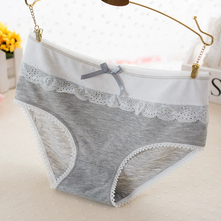 Lace trousers with bow, pants, cotton breathable underwear for hips shape correction