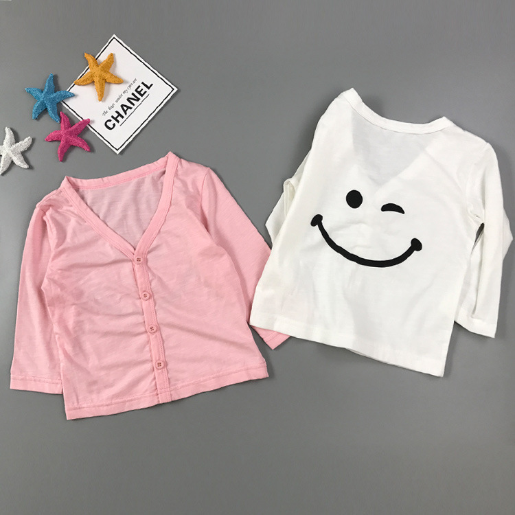 Baby boys and girls summer sun protection clothes girls' summer coat 0-3 baby children's air conditioning shirt sun protection cardigan ultra-thin