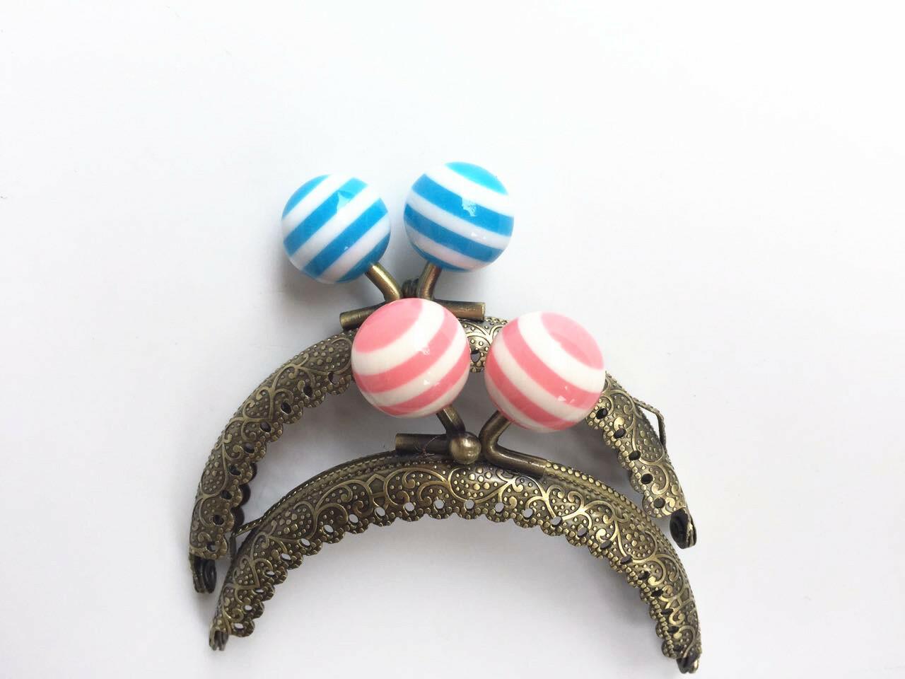 8.5CM semicircular estampado encaje estriado oro   18MM Lollipop oro de boca 0168 - GT