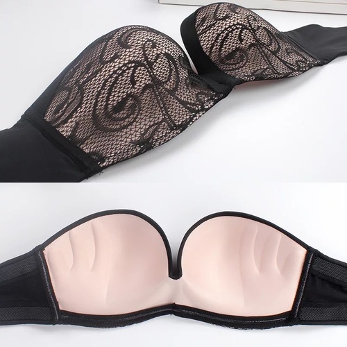 AliExpress Miracle Glossy Strapless Bra Lace Push Up Underwear Invisible Anti-Lighting Summer With Palm