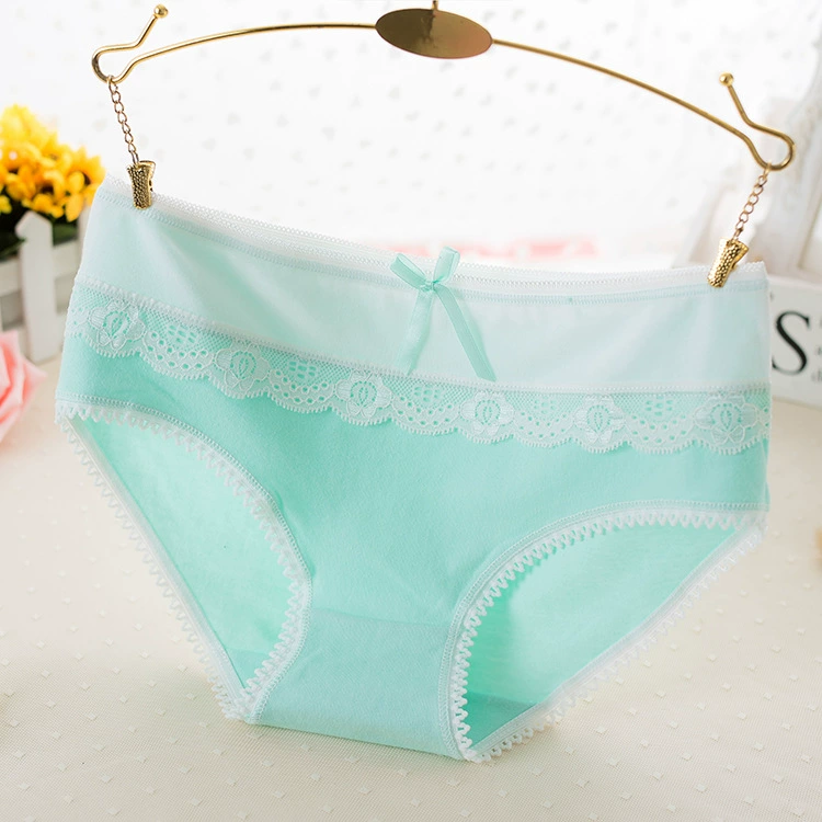 Lace trousers with bow, pants, cotton breathable underwear for hips shape correction