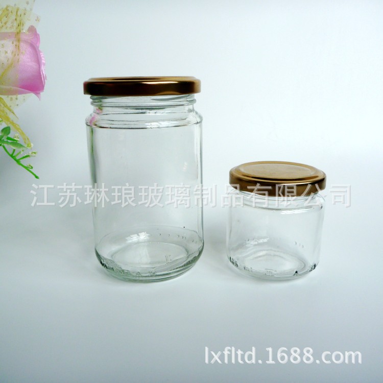 低价批发200ml酱菜瓶空玻璃瓶马口铁盖牛肉酱瓶耐高温200ml果酱瓶