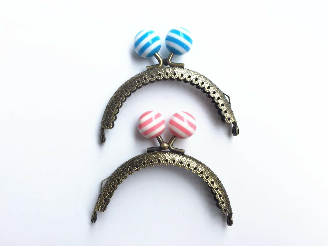 8.5CM semicircular estampado encaje estriado oro   18MM Lollipop oro de boca 0168 - GT