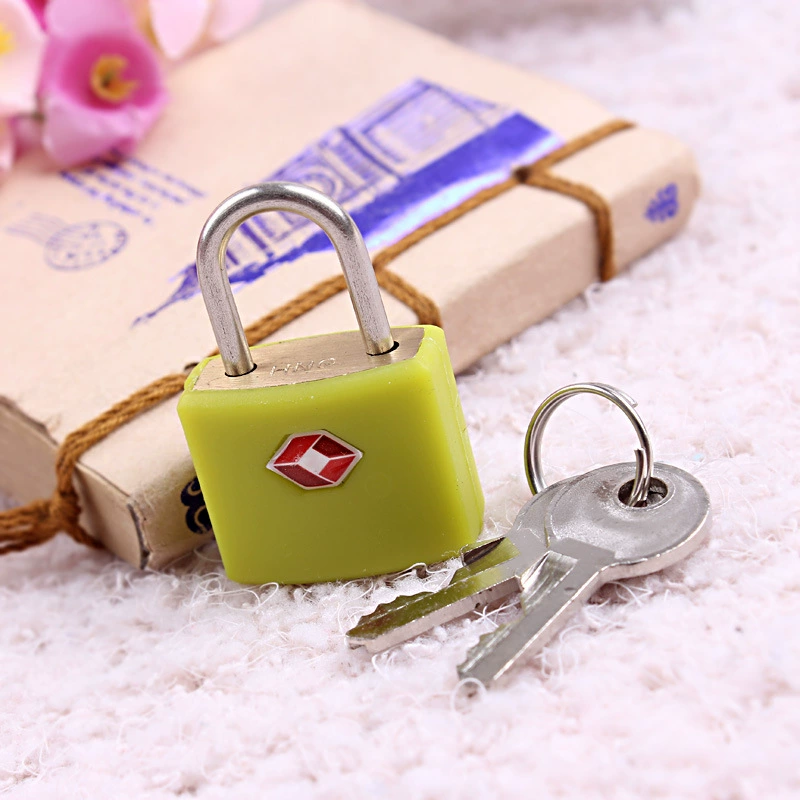 Tsa customs lock key lock small lock with key bag plastic padlock mini bag padlock