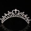 Metal children's hair accessory for princess, crown from pearl, wholesale