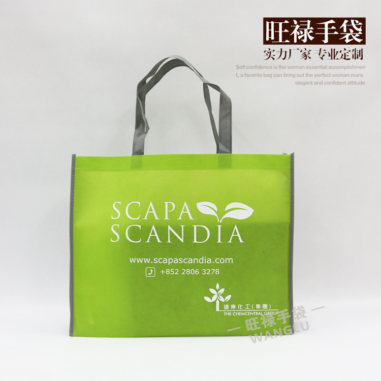 学生春秋游旅行一次性无纺布覆膜手提购物袋不织布彩印宣传袋子