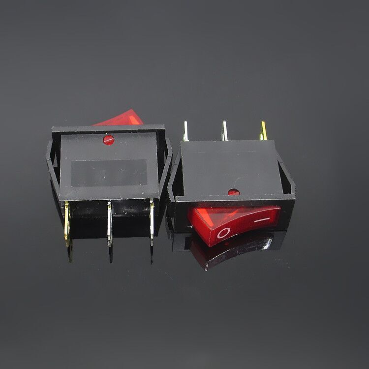 船型开关翘板方形船形二三档 2脚3脚4脚带灯电源开关家电开关KCD3