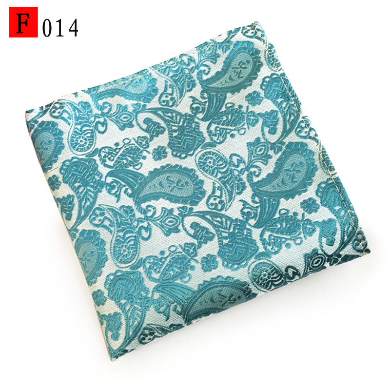 En stock suministro de poliéster jacquard puntos de anacardo moda casual Toalla de bolsillo de los hombres pequeña bufanda cuadrada pañuelo Toalla de pecho