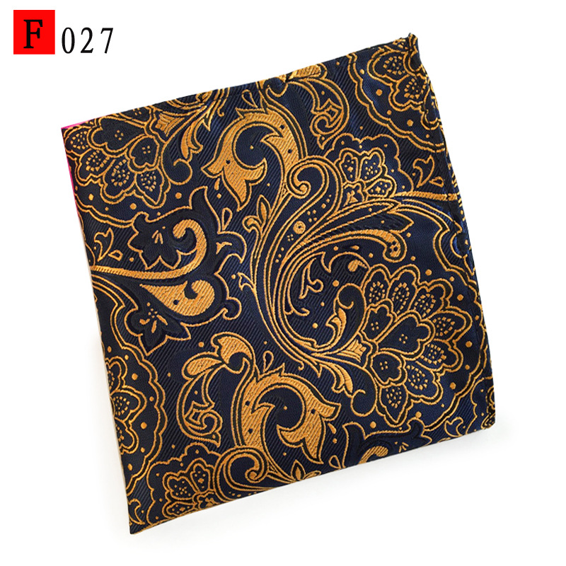 En stock suministro de poliéster jacquard puntos de anacardo moda casual Toalla de bolsillo de los hombres pequeña bufanda cuadrada pañuelo Toalla de pecho