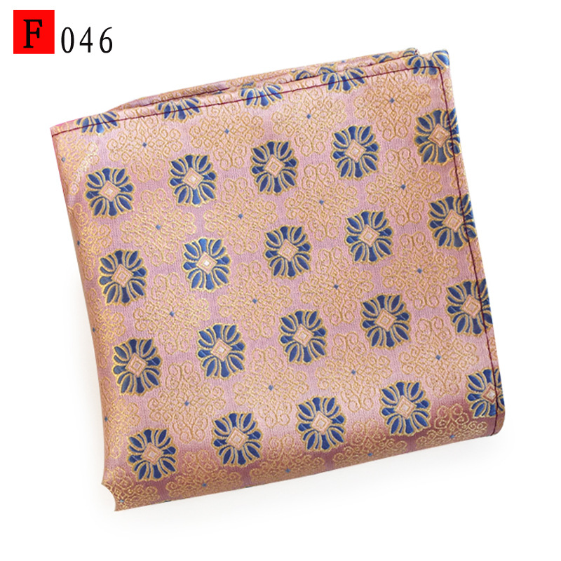 En stock suministro de poliéster jacquard puntos de anacardo moda casual Toalla de bolsillo de los hombres pequeña bufanda cuadrada pañuelo Toalla de pecho