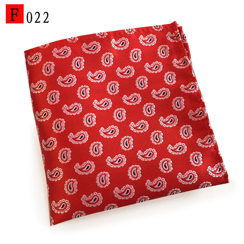 En stock suministro de poliéster jacquard puntos de anacardo moda casual Toalla de bolsillo de los hombres pequeña bufanda cuadrada pañuelo Toalla de pecho