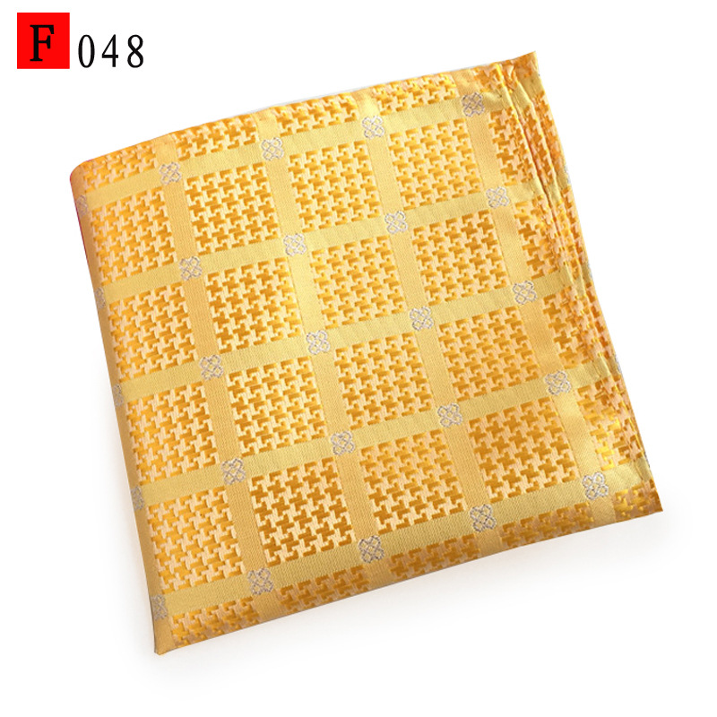 En stock suministro de poliéster jacquard puntos de anacardo moda casual Toalla de bolsillo de los hombres pequeña bufanda cuadrada pañuelo Toalla de pecho