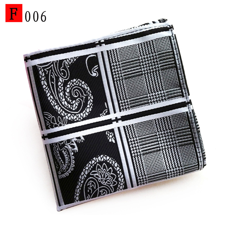 En stock suministro de poliéster jacquard puntos de anacardo moda casual Toalla de bolsillo de los hombres pequeña bufanda cuadrada pañuelo Toalla de pecho