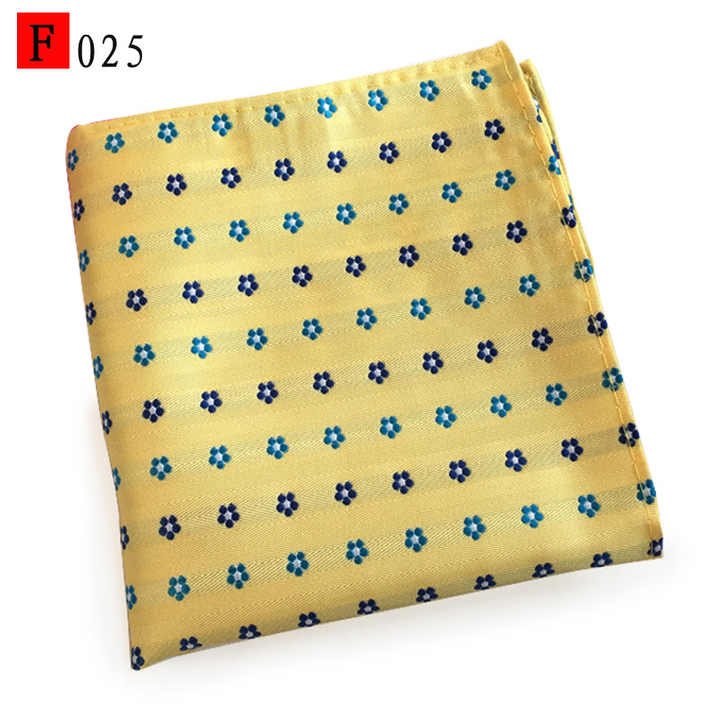 En stock suministro de poliéster jacquard puntos de anacardo moda casual Toalla de bolsillo de los hombres pequeña bufanda cuadrada pañuelo Toalla de pecho