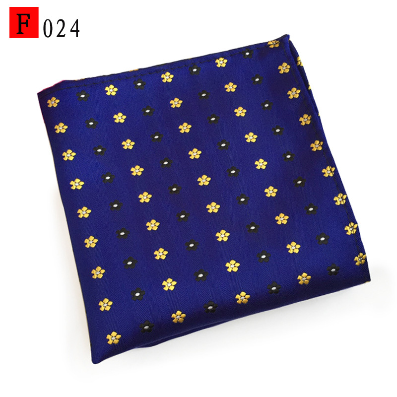 En stock suministro de poliéster jacquard puntos de anacardo moda casual Toalla de bolsillo de los hombres pequeña bufanda cuadrada pañuelo Toalla de pecho
