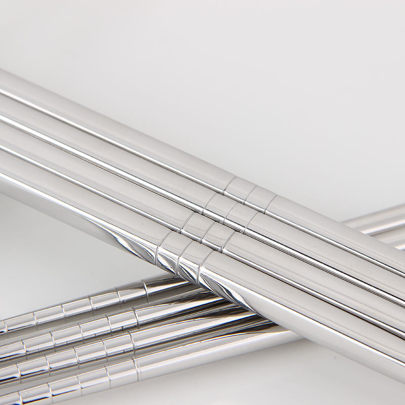 304 palillos de acero inoxidable hogar antideslizante hueco palillos cuadrados medio cuadrado de metal estudiante palillos adultos pueden ser logotipo personalizado