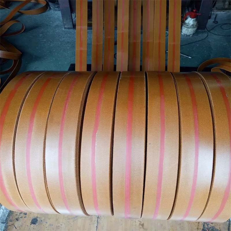 批发工业输送带帆布皮带传动带转动平皮带橘红色橡胶传输带