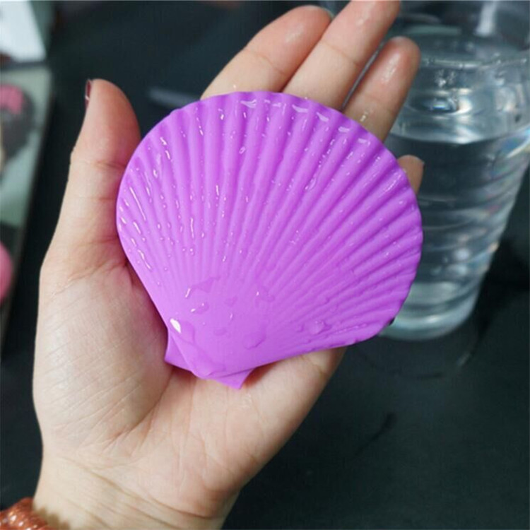 Mini Espejo de Maquillaje Plegable Concha de Silicona Plegable, Portátil para Maquillaje