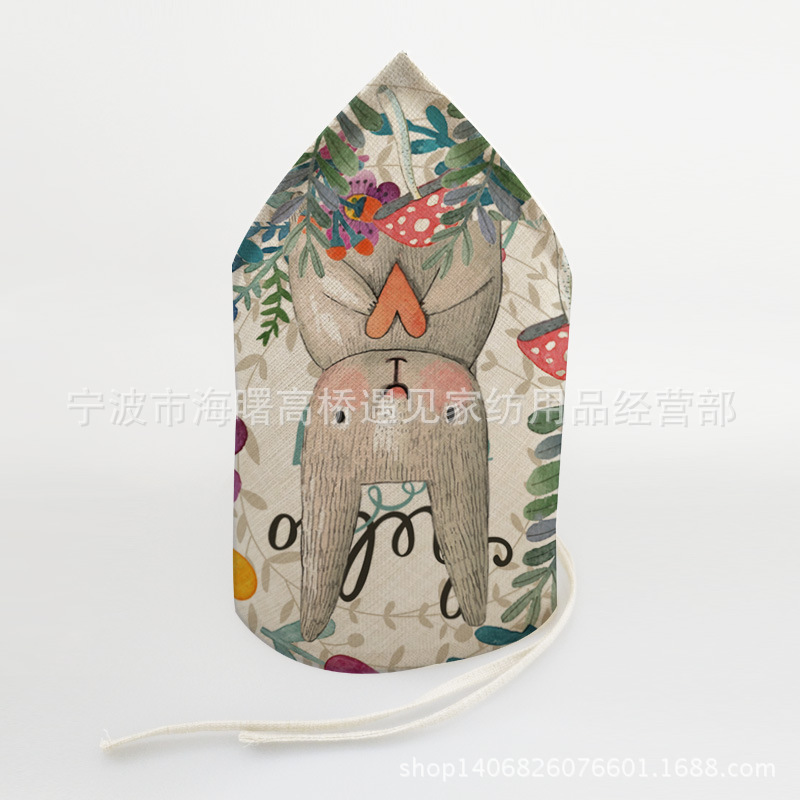 Кролик, платок с грибочками-гвоздиками