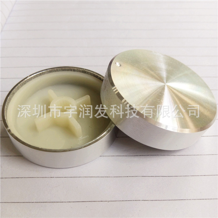 铝合金帽型旋钮40*10银色直身梅花孔6温控器制氧机流量调节旋钮帽