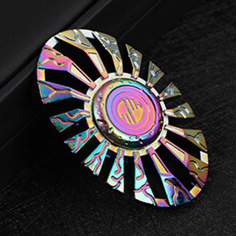 New Colorful Triangular Fingertip Gyro Alloy Three-Leaf Colorful Cool Metal Finger Gyro Decompression Gyro Wholesale
