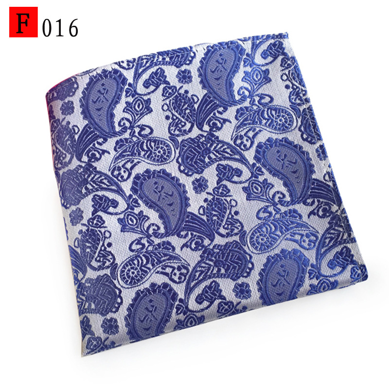 En stock suministro de poliéster jacquard puntos de anacardo moda casual Toalla de bolsillo de los hombres pequeña bufanda cuadrada pañuelo Toalla de pecho