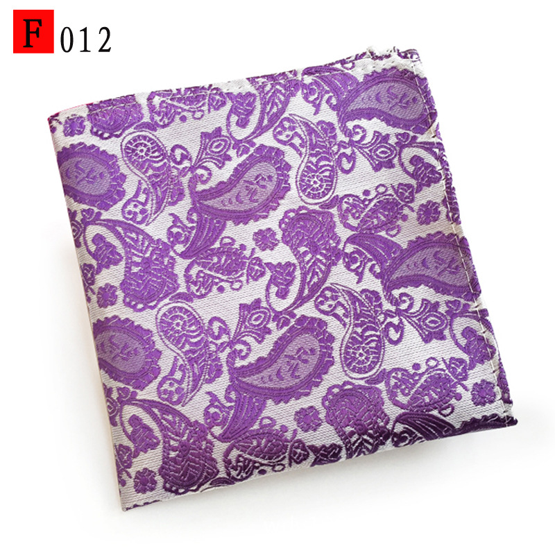 En stock suministro de poliéster jacquard puntos de anacardo moda casual Toalla de bolsillo de los hombres pequeña bufanda cuadrada pañuelo Toalla de pecho