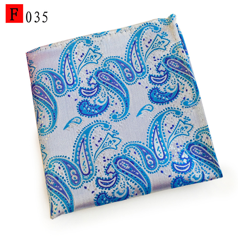 En stock suministro de poliéster jacquard puntos de anacardo moda casual Toalla de bolsillo de los hombres pequeña bufanda cuadrada pañuelo Toalla de pecho