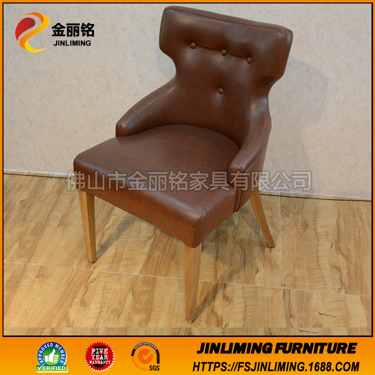 Bolsa suave de estilo europeo Silla de respaldo alto hogar pequeño apartamento Silla de cuero Cafetería Restaurante occidental simple ocio recepción sofá silla
